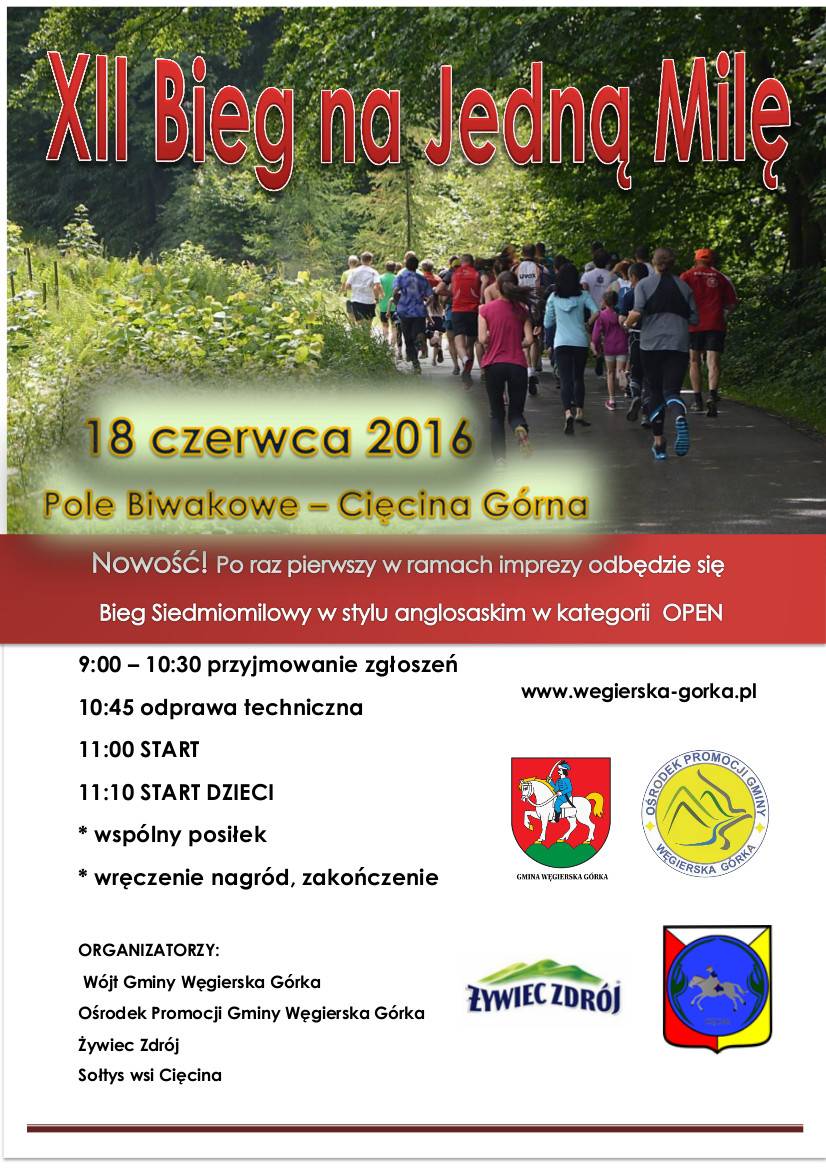 plakat biegg na jedna mile 2016