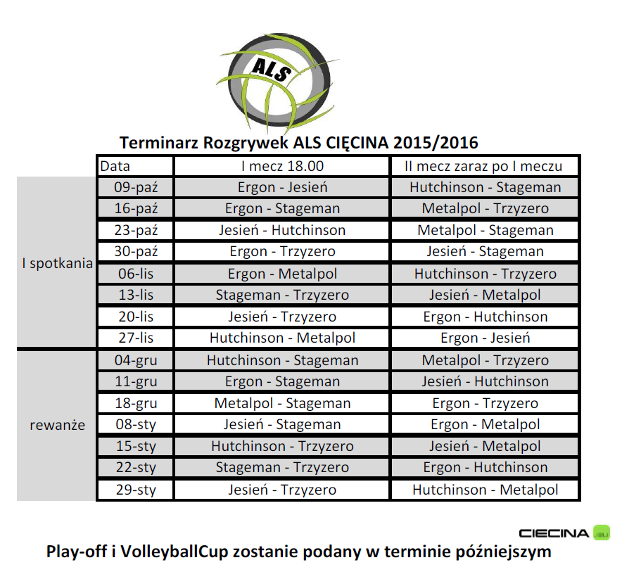 Terminarz 2015 2016